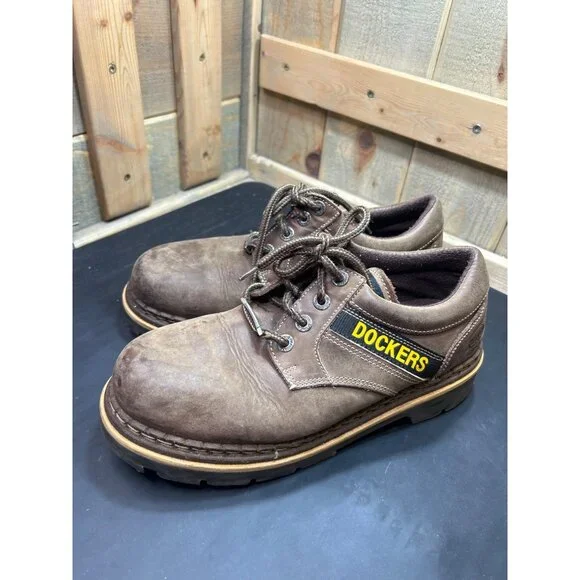 Dockers By Geni Mens Brown Leather Work Shoes EU43 US10 Vintage